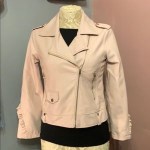 Fabulous pink faux leather biker jacket